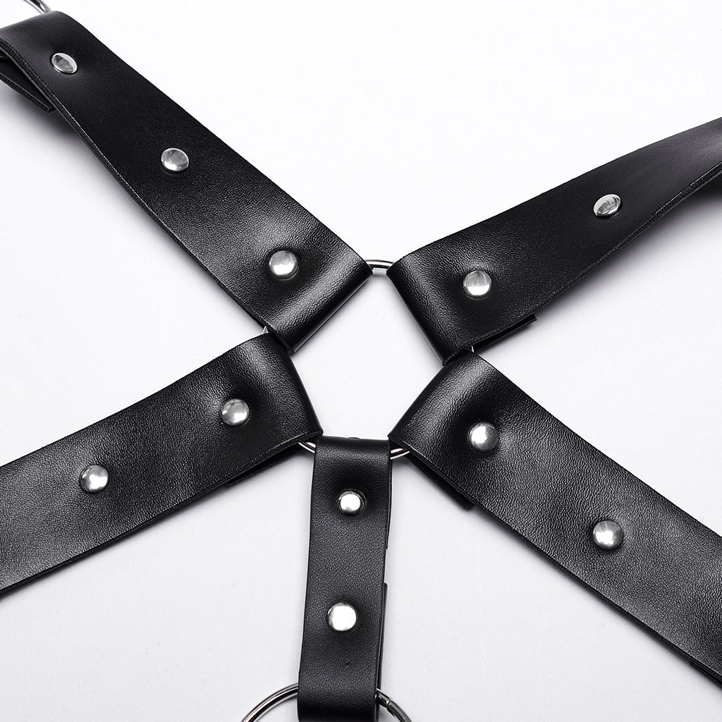 WS-606BDM Gothic Punk Leather Body Harness Adjustable Straps?-??Punk Rave Clothing