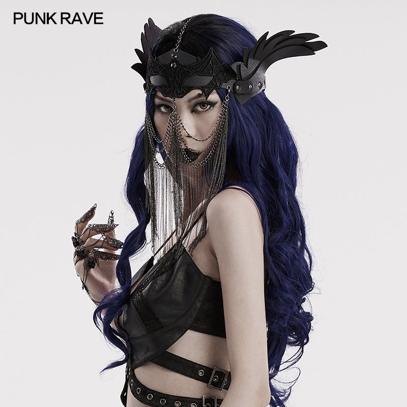WS-607QTF Gothic Bat Wing Chain Headdress Punk Accessories Mask?-??Punk Rave Clothing