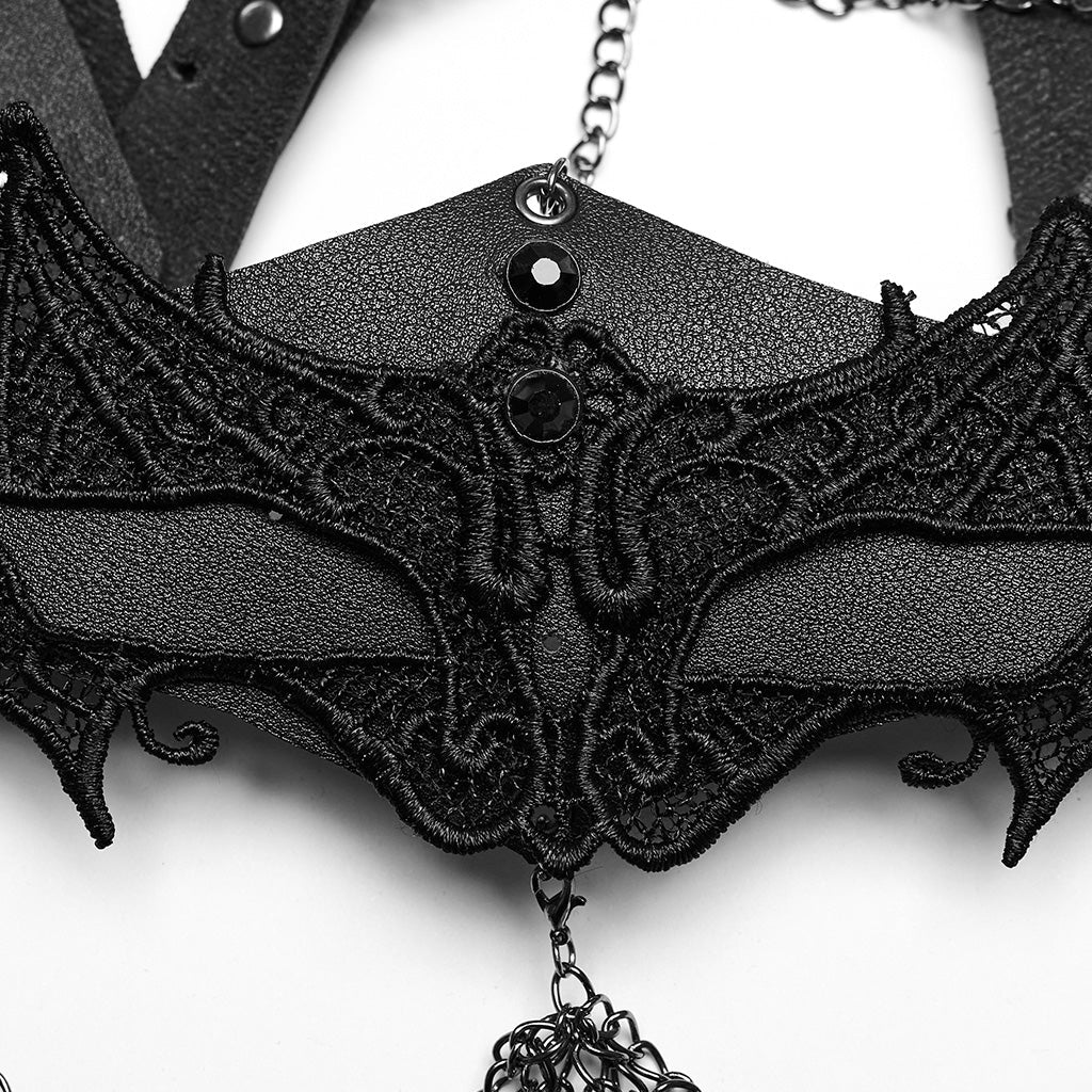 WS-607QTF Gothic Bat Wing Chain Headdress Punk Accessories Mask?-??Punk Rave Clothing
