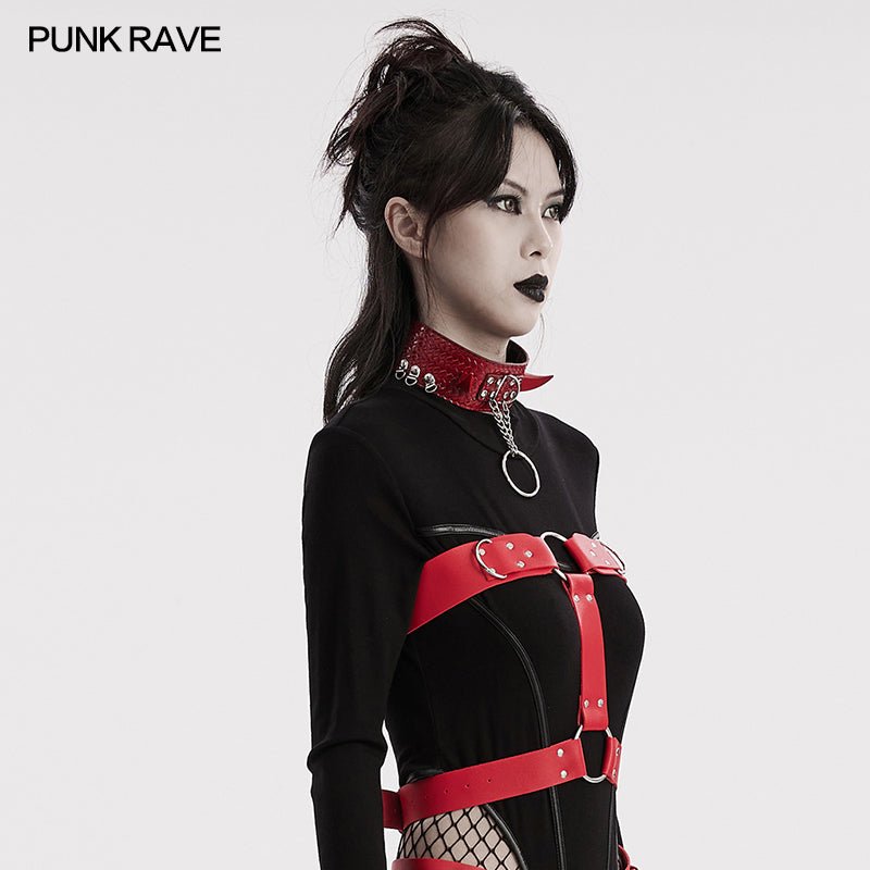 WS-608BDF Pink Gothic Waist Harness Adjustable Punk Accessories?-??Punk Rave Clothing
