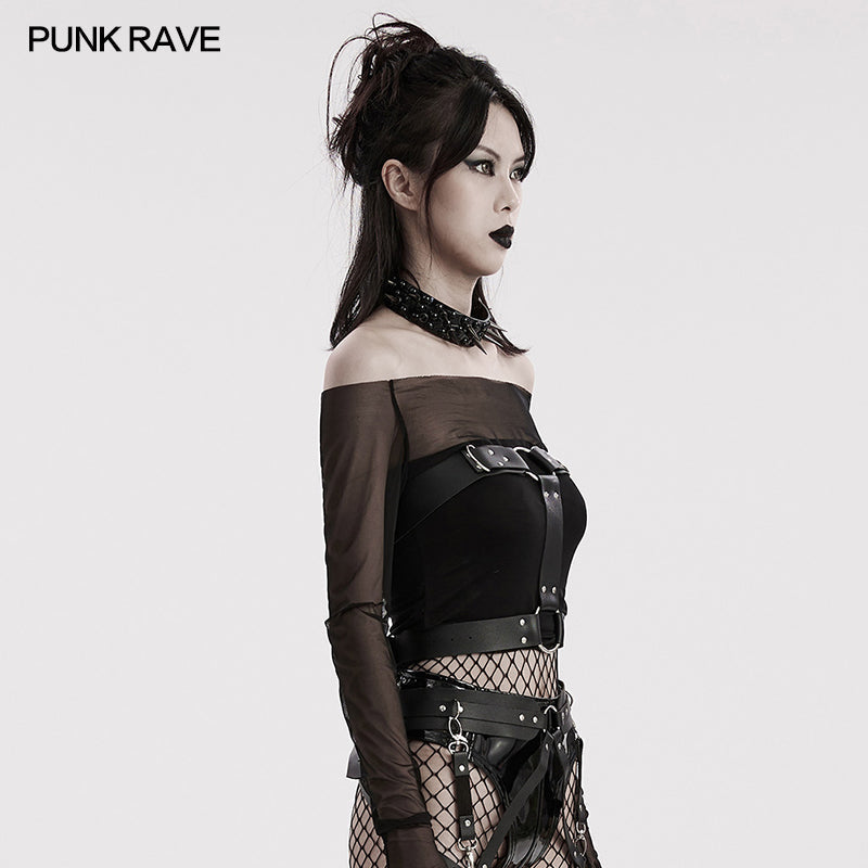 WS-608BDF Pink Gothic Waist Harness Adjustable Punk Accessories?-??Punk Rave Clothing