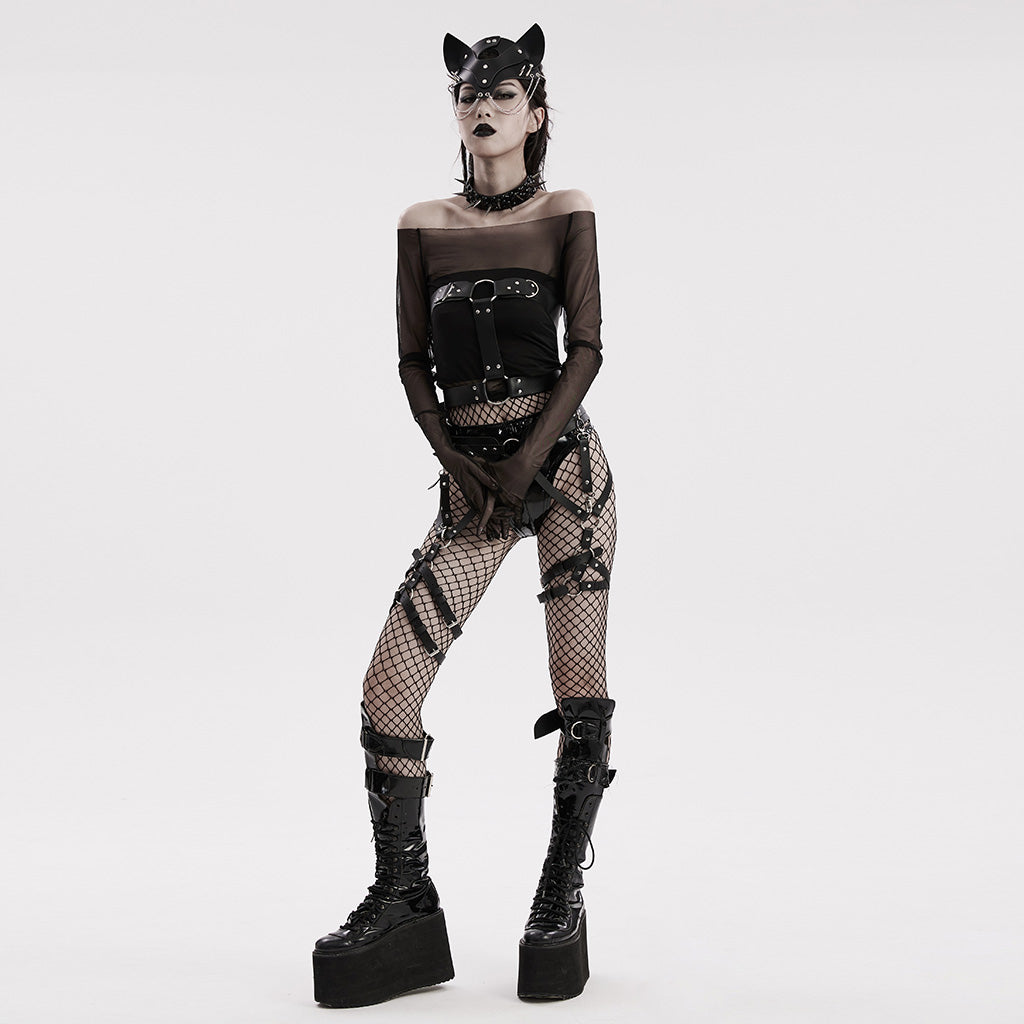 WS-608BDF Pink Gothic Waist Harness Adjustable Punk Accessories?-??Punk Rave Clothing