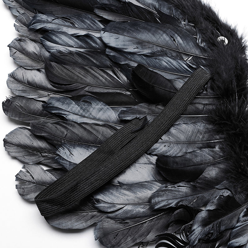 WS-609BDF Pink Feather Wing Harness with Chains Punk Accessories?-??Punk Rave Clothing