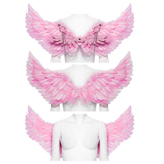 WS-609BDF Pink Feather Wing Harness with Chains Punk Accessories