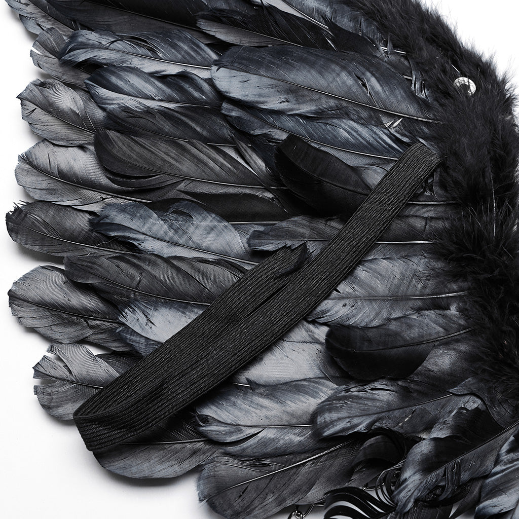 WS-609BDF Pink Feather Wing Harness with Chains Punk Accessories?-??Punk Rave Clothing