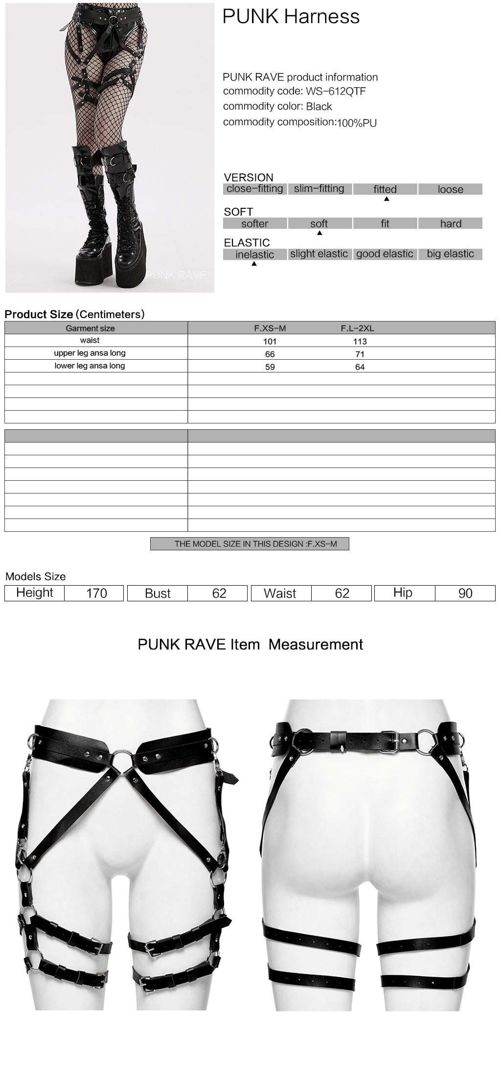 WS-612QTF Pink Gothic Leg Harness Punk Accessories Adjustable Fashion Belt Straps?-??Punk Rave Clothing