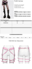 WS-612QTF Pink Gothic Leg Harness Punk Accessories Adjustable Fashion Belt Straps