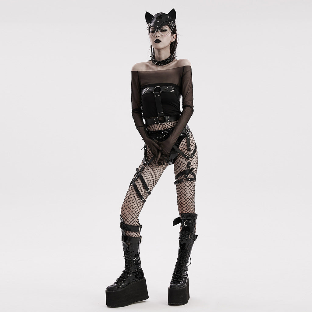 WS-612QTF Pink Gothic Leg Harness Punk Accessories Adjustable Fashion Belt Straps?-??Punk Rave Clothing