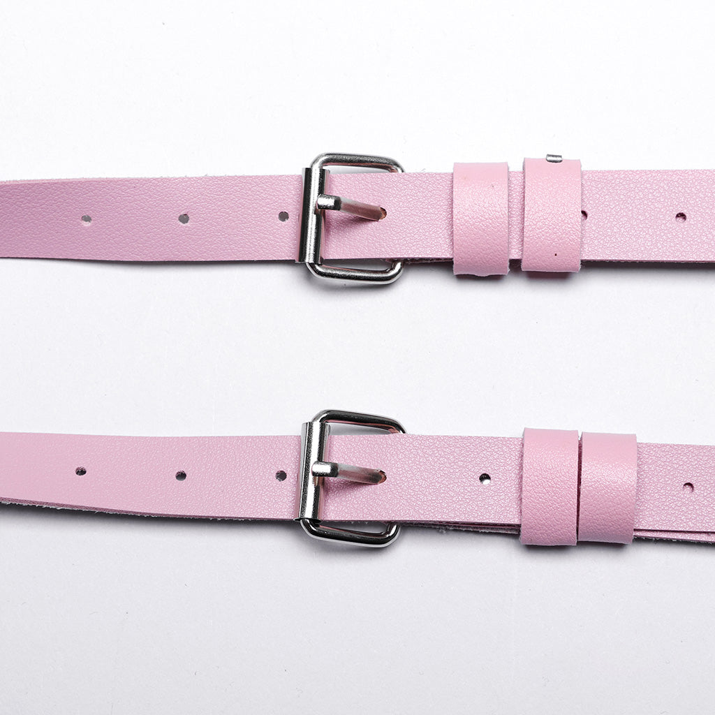 WS-612QTF Pink Gothic Leg Harness Punk Accessories Adjustable Fashion Belt Straps