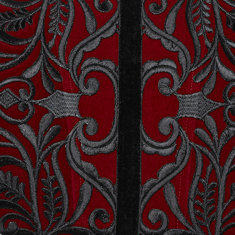 WS-616YDF Velvet Embroidered Lace-Up Gothic Corset Waist Cincher?-??Punk Rave Clothing