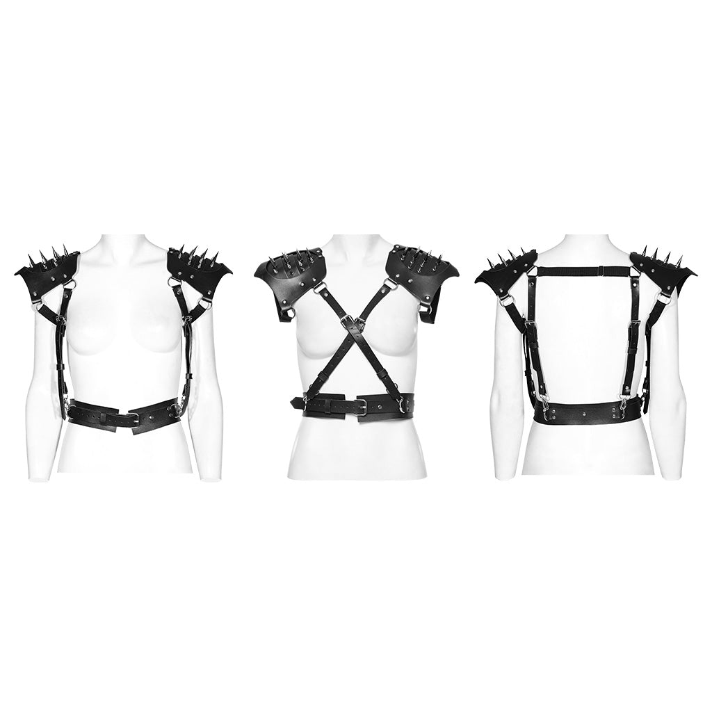 WS-617BDF Spiked Shoulder Harness Straps Gothic Punk Accessories Fashion