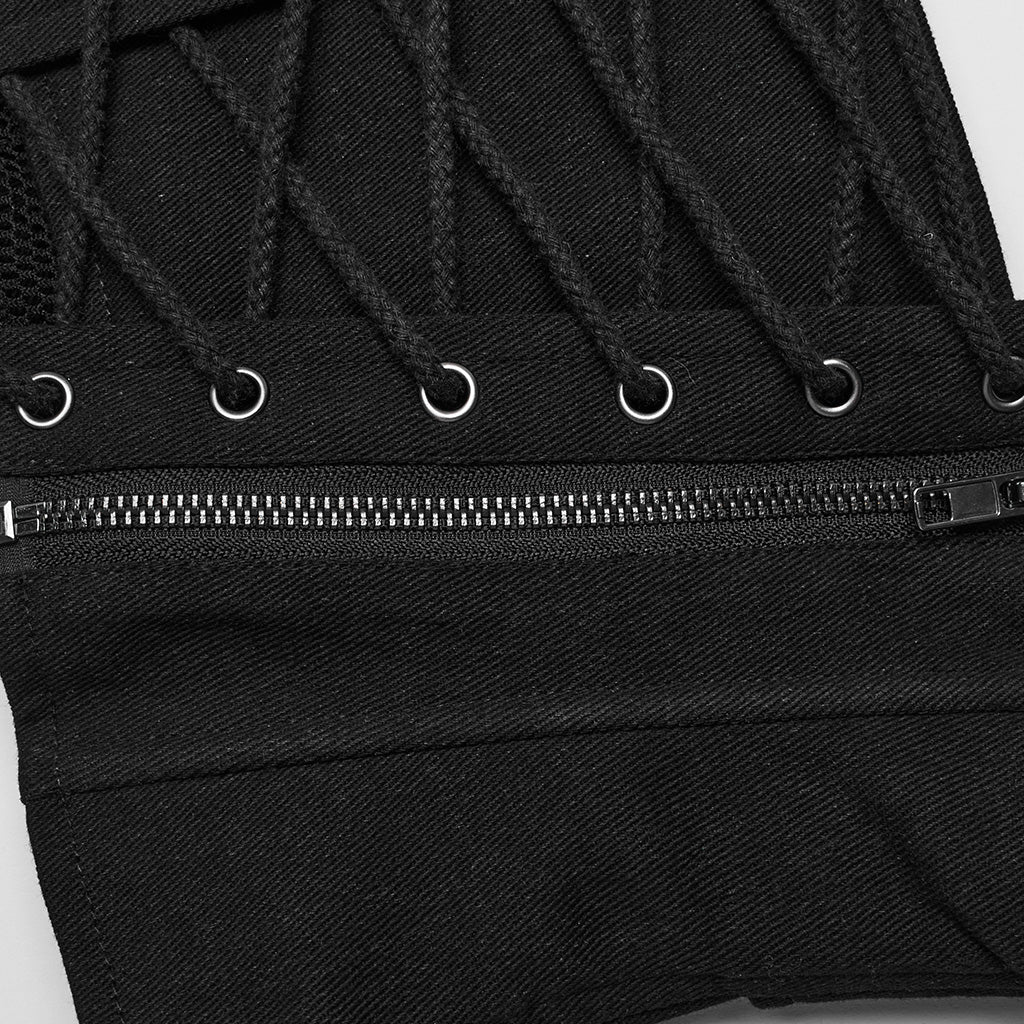 WS-619YDF Steampunk Mesh Buckle Lace-Up Punk Corset Fashion?-??Punk Rave Clothing