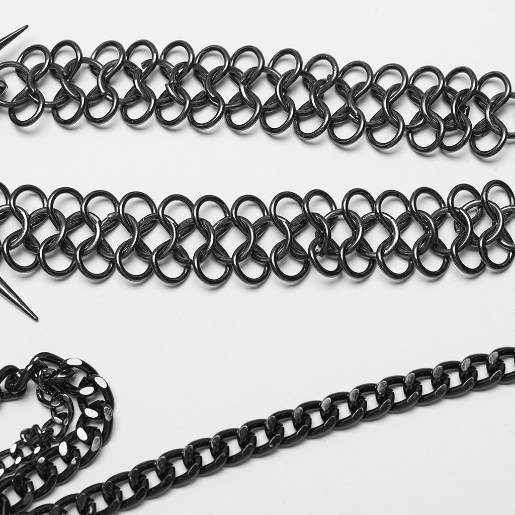 WS-621LHF Edgy Spiked Chain Harness Punk Accessories Statement Piece?-??Punk Rave Clothing