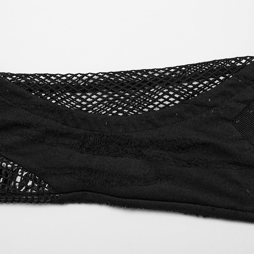 WS-622JTF Gothic Mesh Buckle Over-the-Knee Punk Accessories Leg Warmers?-??Punk Rave Clothing