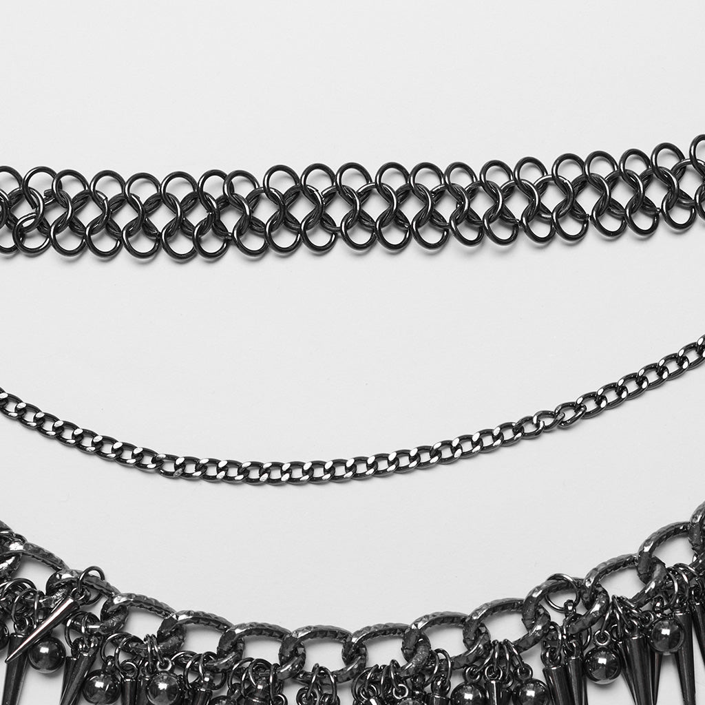 WS-623YDF Edgy Spiked Chain Belt Punk Accessories Waist Harness?-??Punk Rave Clothing