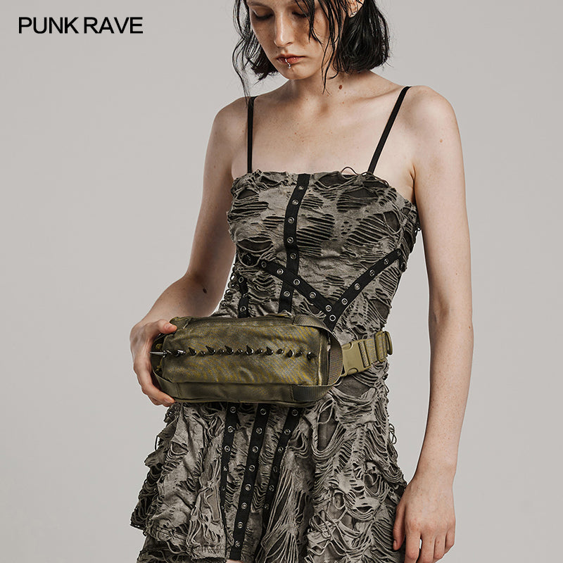 WS-627BB Edgy Black One-Shoulder Spiked Bag Punk Accessories?-??Punk Rave Clothing