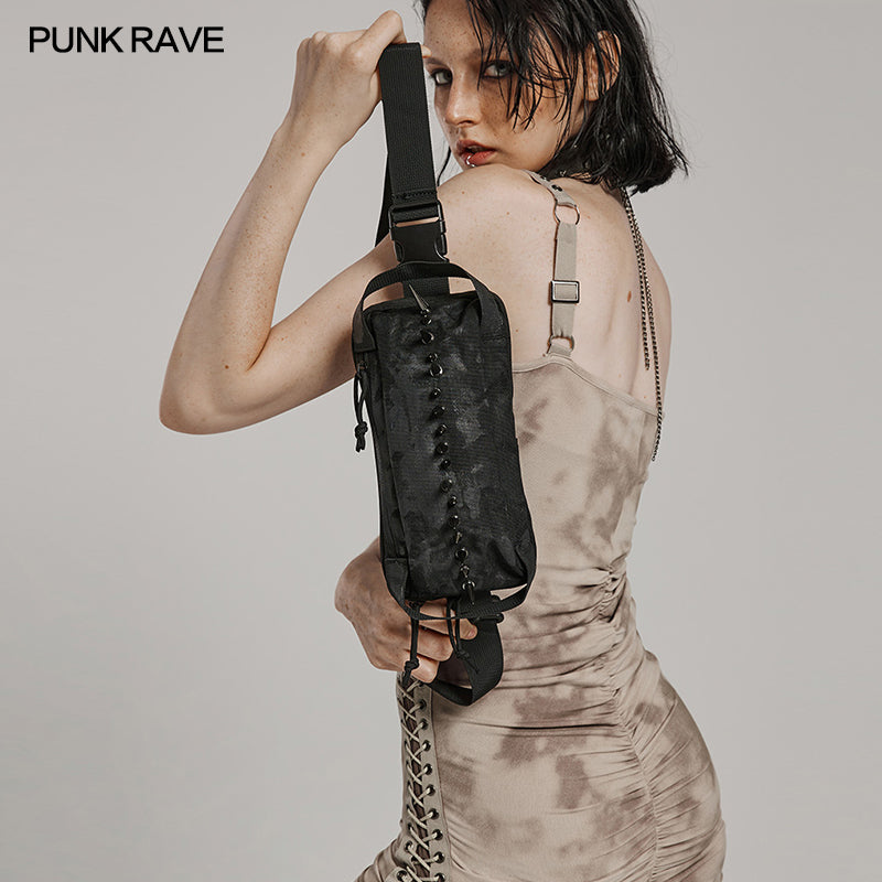 WS-627BB Edgy Black One-Shoulder Spiked Bag Punk Accessories?-??Punk Rave Clothing