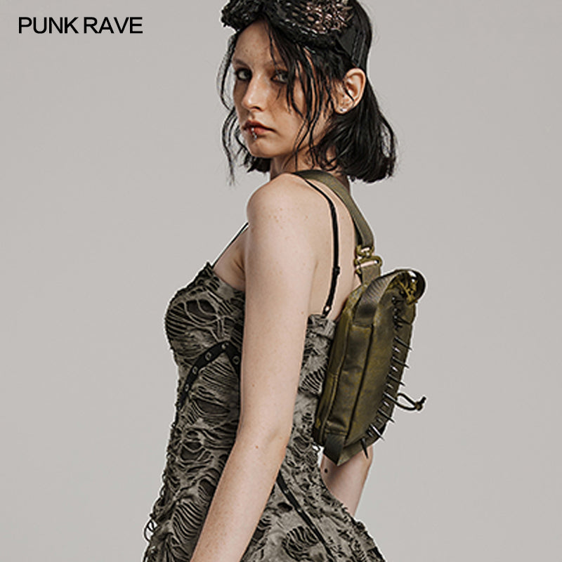 WS-627BB Edgy Black One-Shoulder Spiked Bag Punk Accessories?-??Punk Rave Clothing