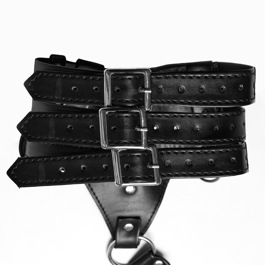 WS-628LHF Gothic Punk Choker Harness with Adjustable Belt Straps