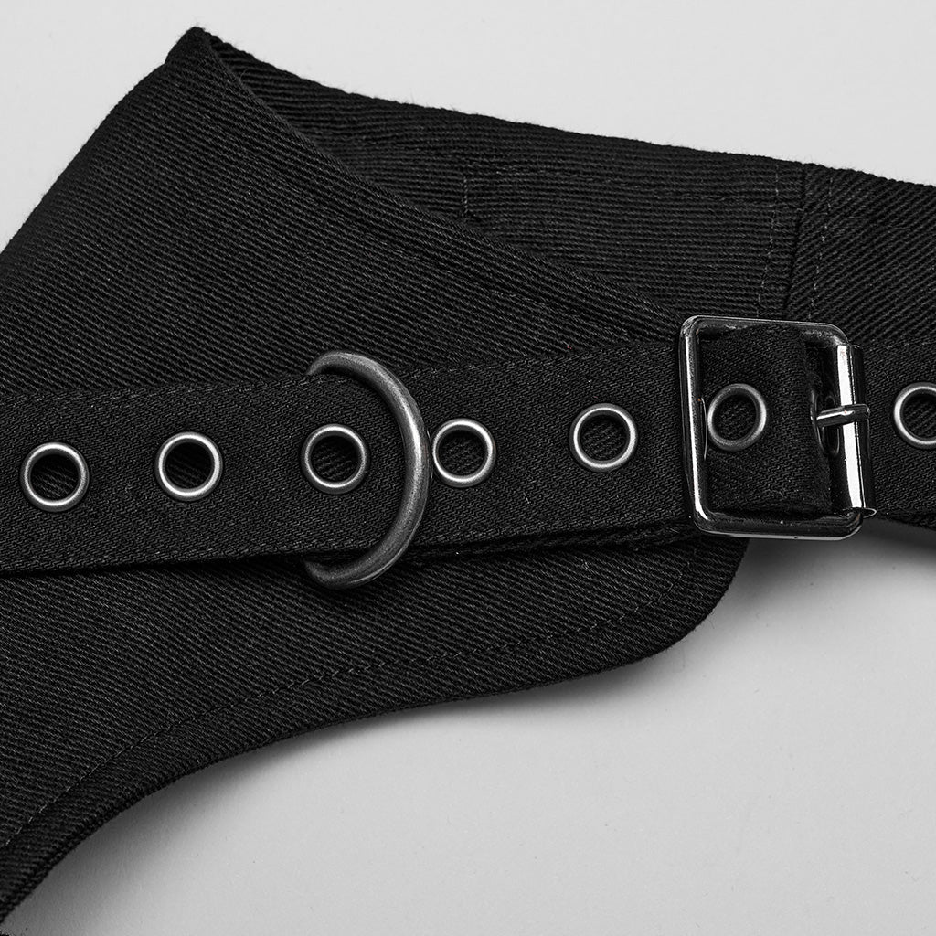 WS-629BDF Riveted Asymmetrical black Punk Shoulder Harness Accessory?-??Punk Rave Clothing