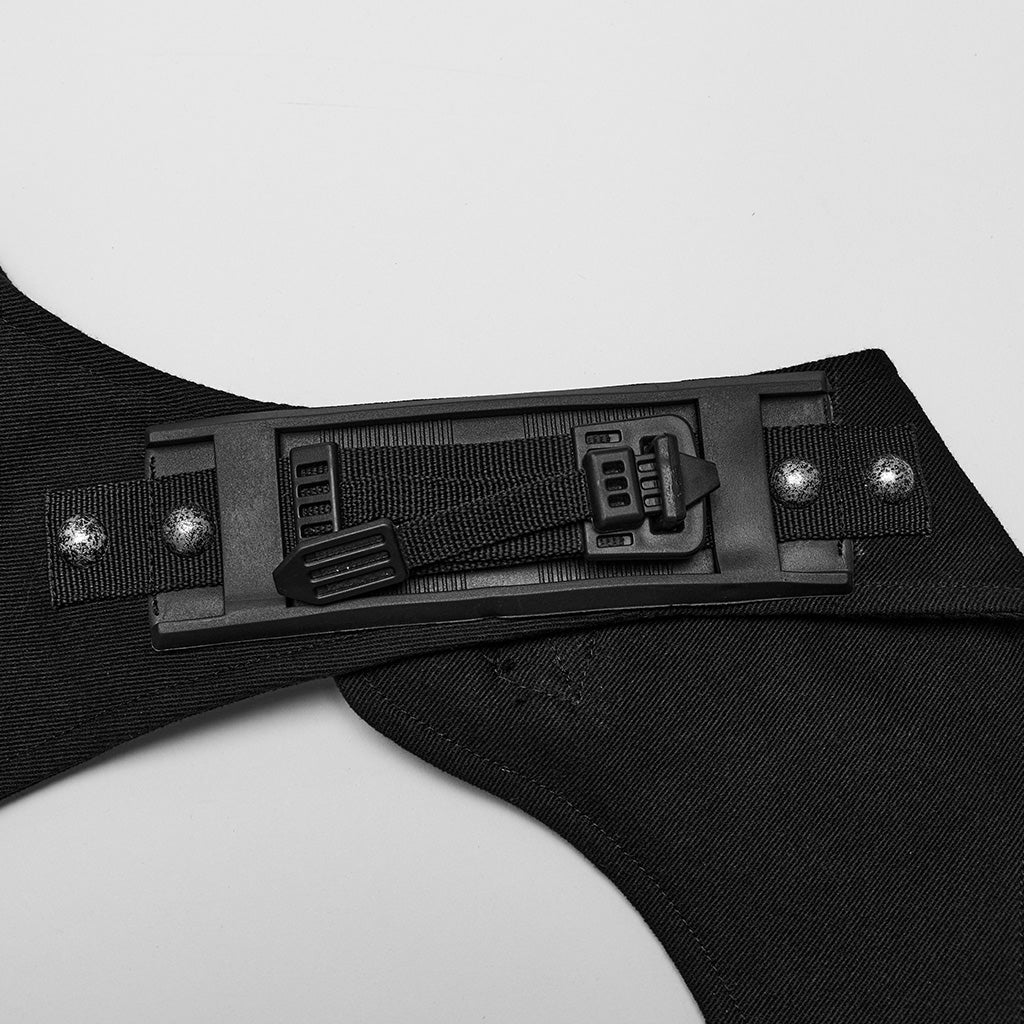 WS-629BDF Riveted Asymmetrical black Punk Shoulder Harness Accessory?-??Punk Rave Clothing