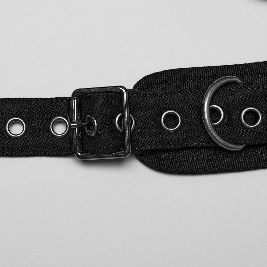WS-629BDF Riveted Asymmetrical black Punk Shoulder Harness Accessory?-??Punk Rave Clothing