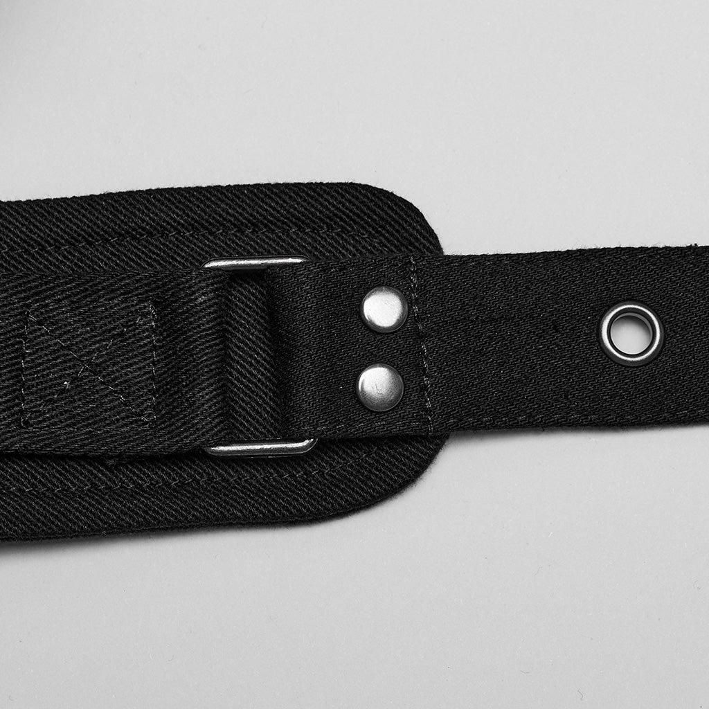 WS-629BDF Riveted Asymmetrical black Punk Shoulder Harness Accessory?-??Punk Rave Clothing