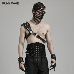 WS-636BDM Edgy Shoulder Harness Spiked Punk Accessories Adjustable Straps