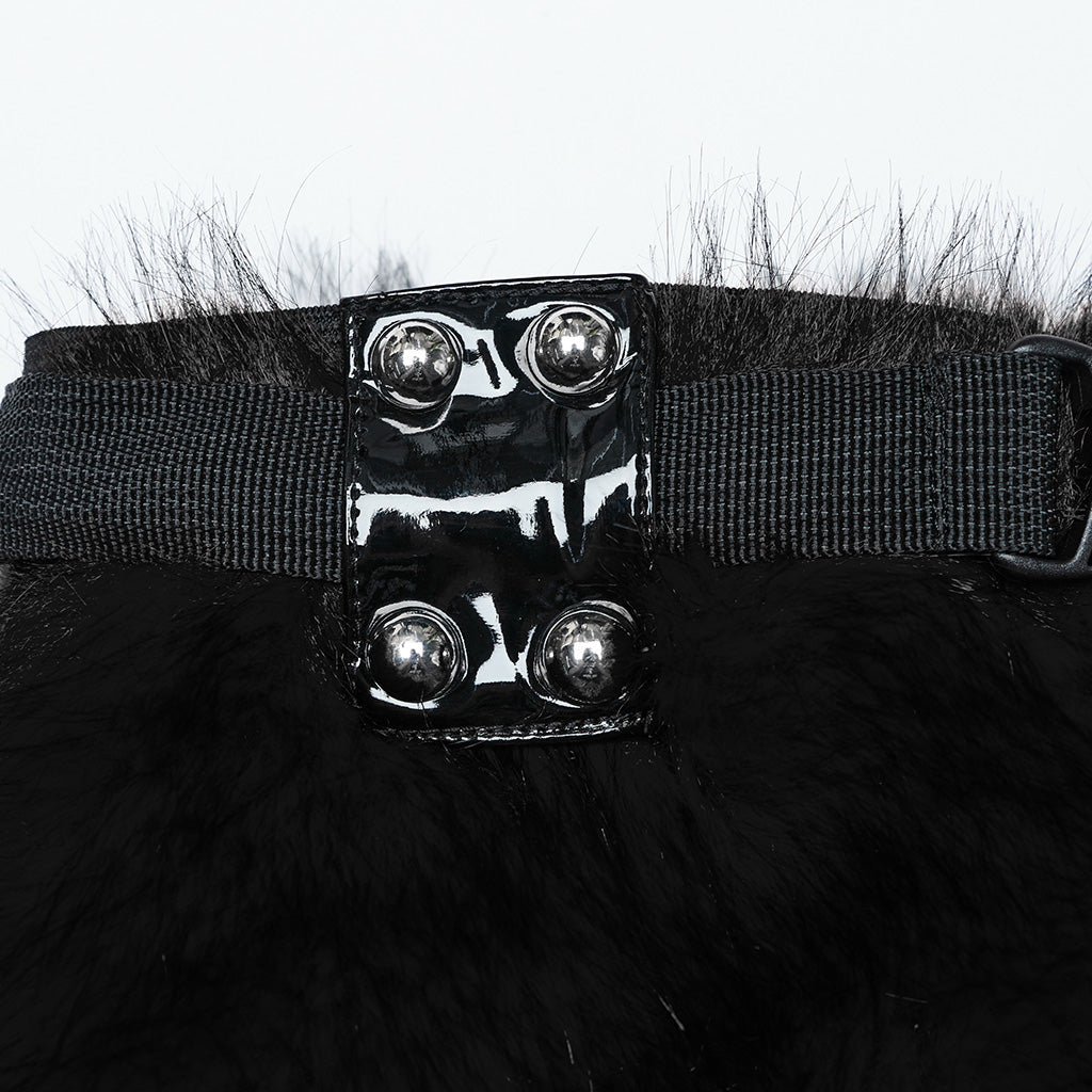 WS-672JTF Faux Fur Strapped Leg Warmers Punk Accessories Deluxe?-??Punk Rave Clothing