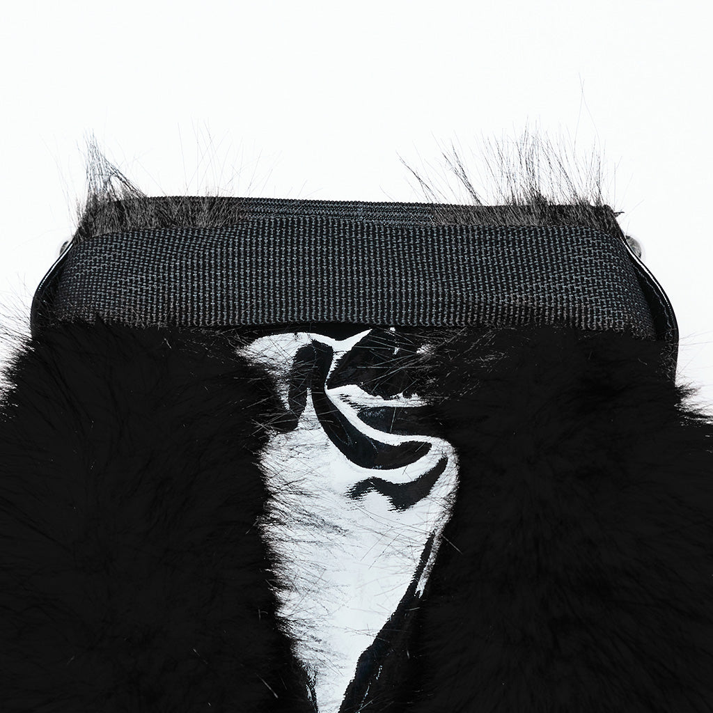 WS-672JTF Faux Fur Strapped Leg Warmers Punk Accessories Deluxe?-??Punk Rave Clothing