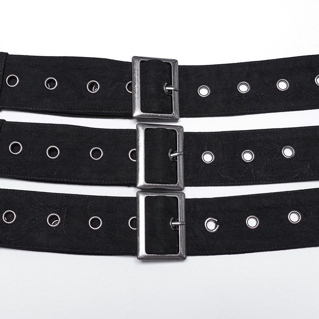 WS-673YDM Gothic Studded Multi-Strap Belt Punk Accessories?-??Punk Rave Clothing
