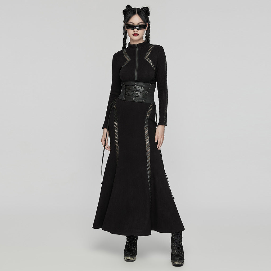 WS-674YDF Edgy Cyberpunk Corset with Lace-Up and Rivet Detailing?-??Punk Rave Clothing