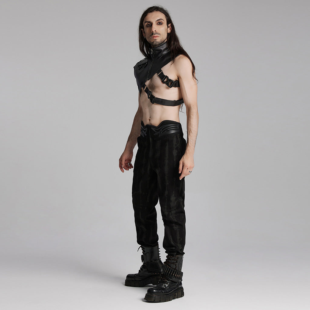 WS-676OTM Edgy Cyberpunk Shoulder Harness Vest with Straps Punk Accessories?-??Punk Rave Clothing