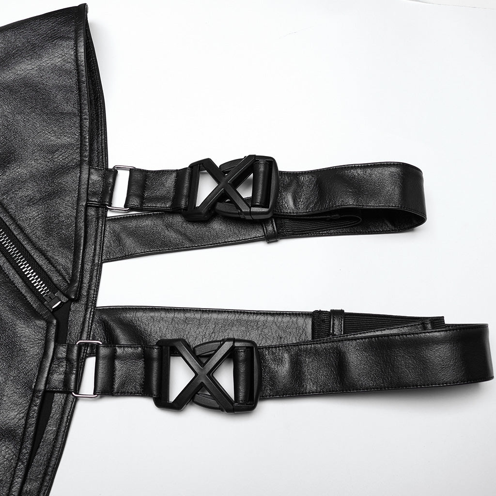 WS-676OTM Edgy Cyberpunk Shoulder Harness Vest with Straps Punk Accessories?-??Punk Rave Clothing