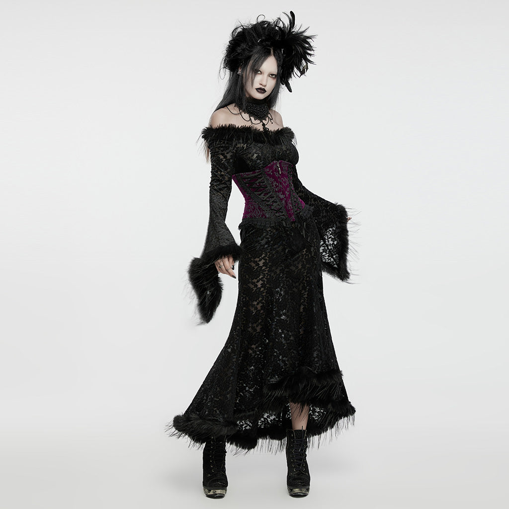 WS-683LHF Gothic Feather Fascinator Headpiece with Mystic Eye Gemstone?-??Punk Rave Clothing