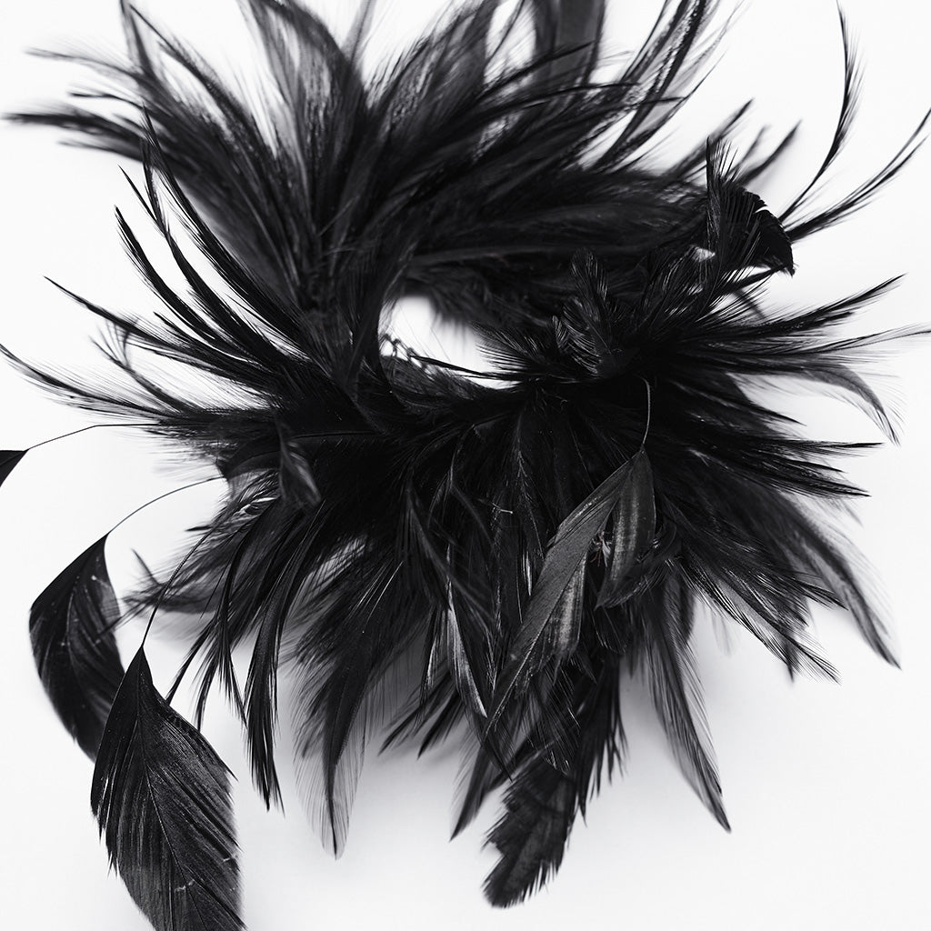 WS-683LHF Gothic Feather Fascinator Headpiece with Mystic Eye Gemstone?-??Punk Rave Clothing