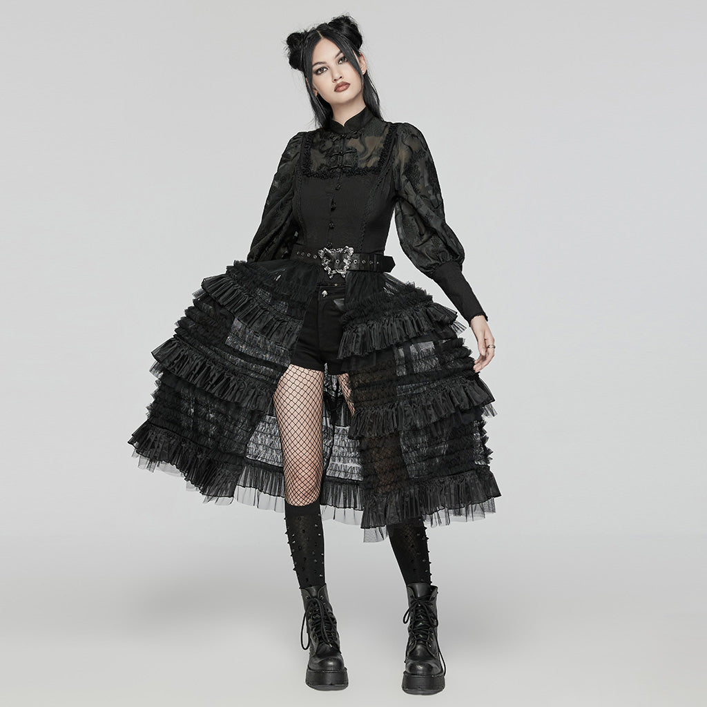 WS-688JTF Gothic Black Knee-High Spiked Punk Socks Fashion Accessories?-??Punk Rave Clothing