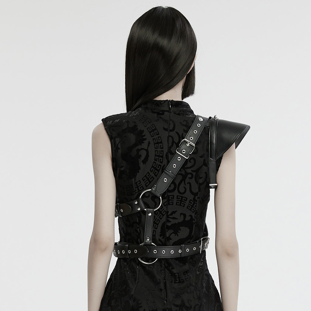 WS-694BDF Edgy Leather Single Shoulder Harness Punk Accessories?-??Punk Rave Clothing