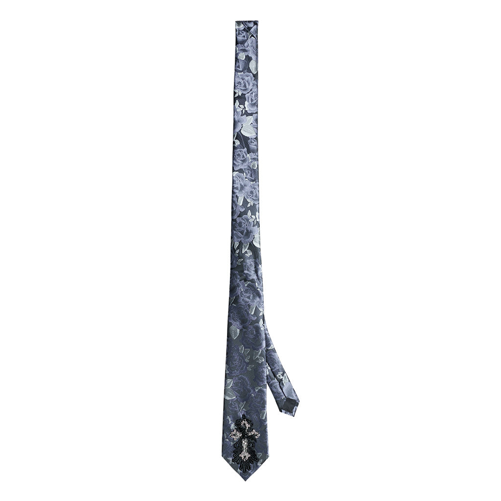 WS-699LHM Gothic Rose Floral Tie Elegant Dark Fashion Accessory?-??Punk Rave Clothing