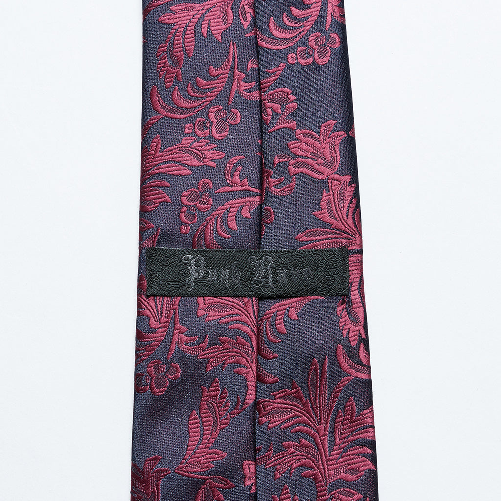 WS-700LHM Gothic Floral Tie Elegant Dark Blue Red Accessories?-??Punk Rave Clothing