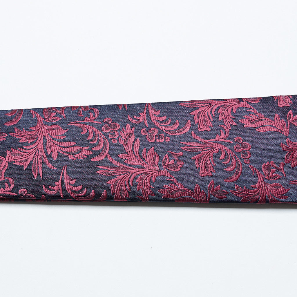 WS-700LHM Gothic Floral Tie Elegant Dark Blue Red Accessories?-??Punk Rave Clothing