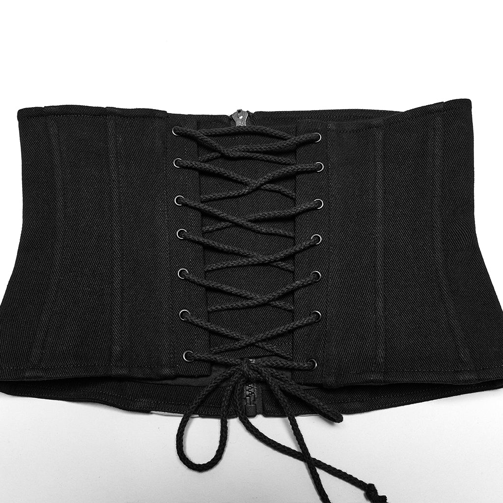 WS-704YDF Neon Green Cyber Punk Corset with Lace-Up Back
