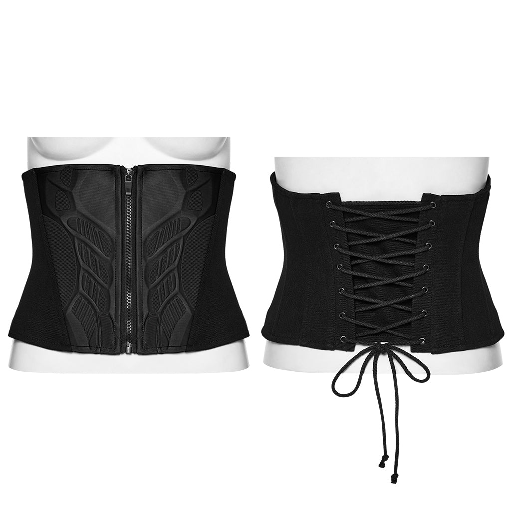 WS-704YDF Neon Green Cyber Punk Corset with Lace-Up Back