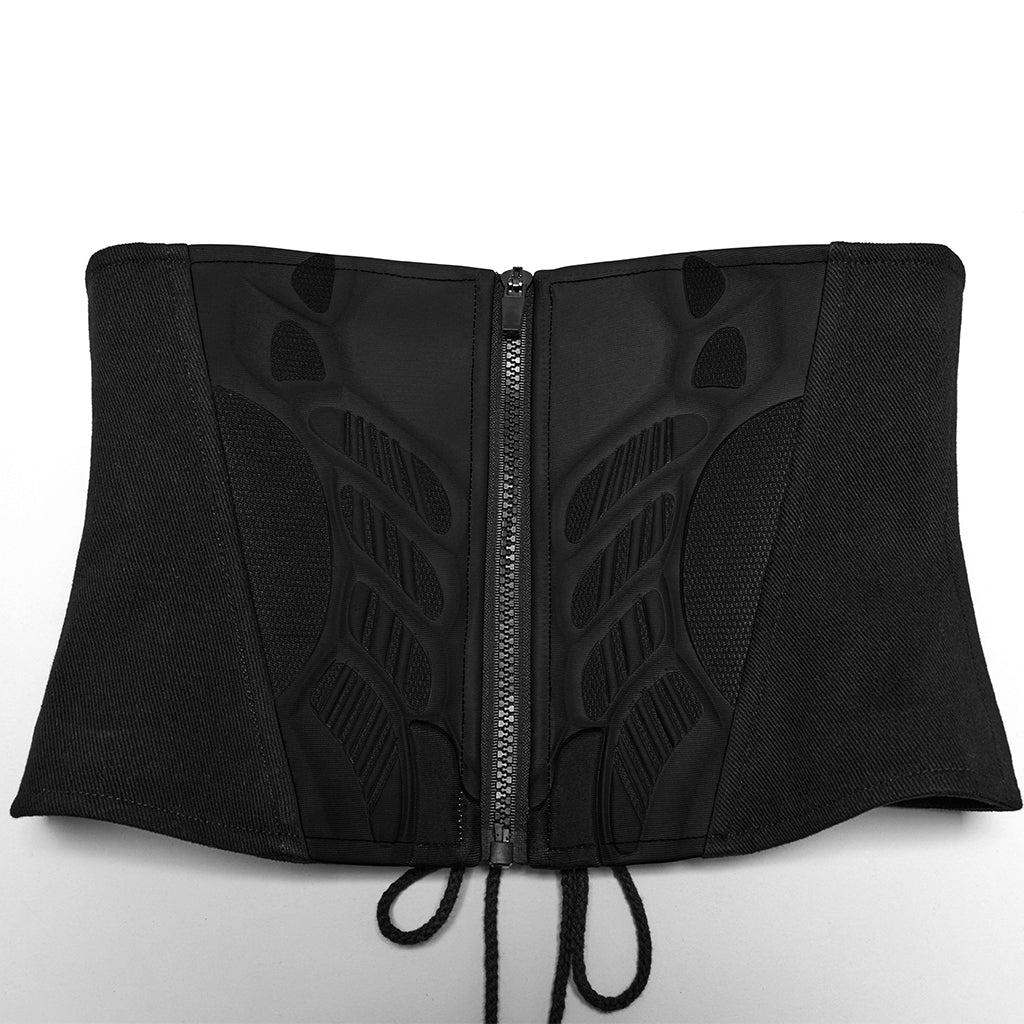 WS-704YDF Neon Green Cyber Punk Corset with Lace-Up Back