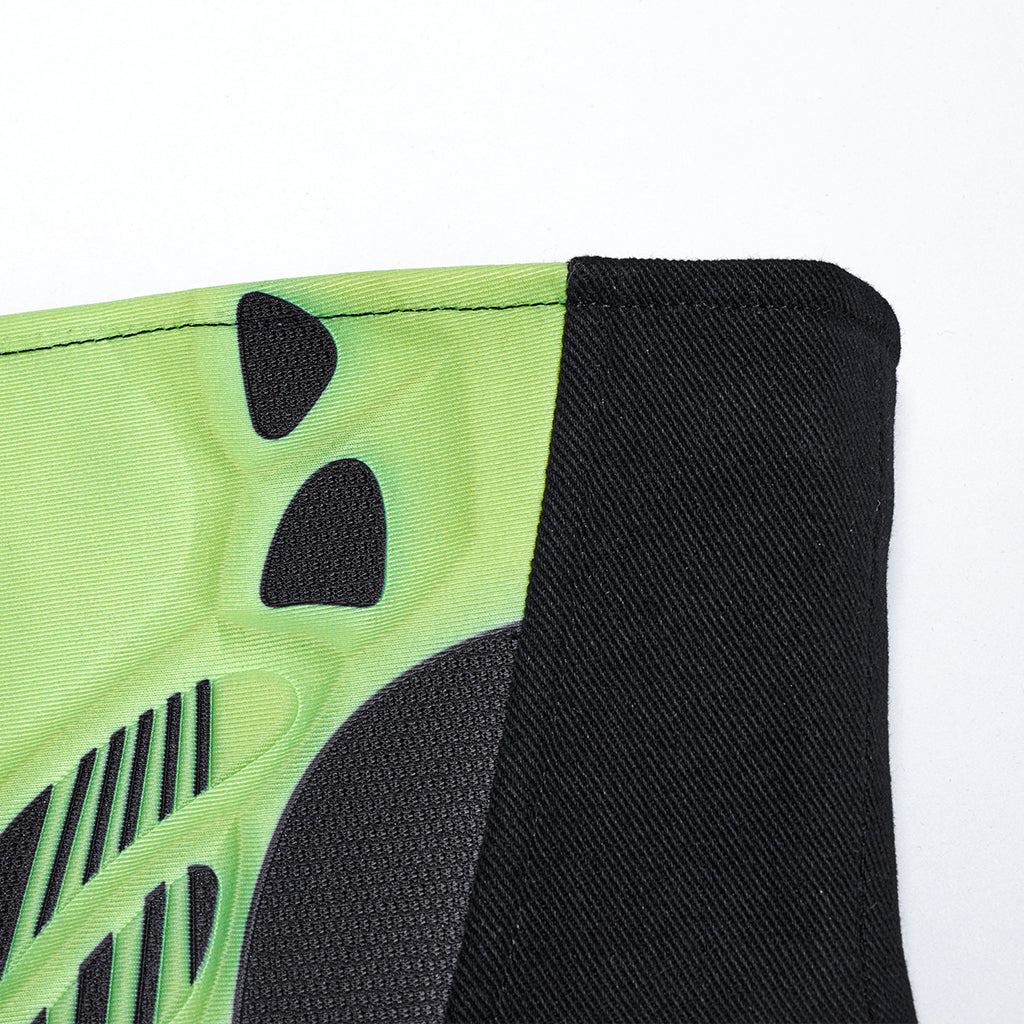 WS-704YDF Neon Green Cyber Punk Corset with Lace-Up Back