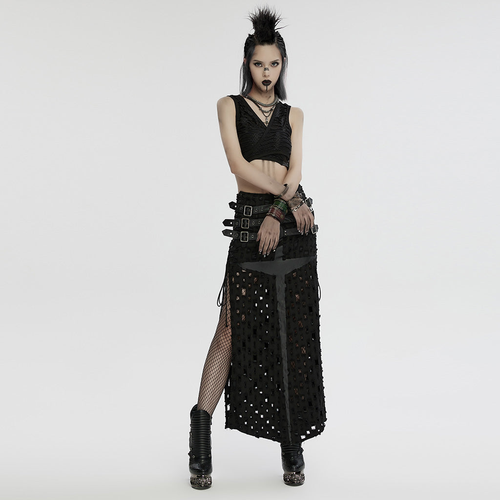 WS-712SSF Rustic Leather Rivet Cuff Punk Accessories Bold Design?-??Punk Rave Clothing