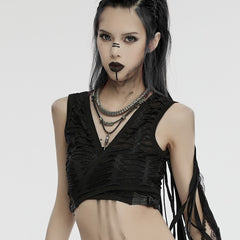 WS-718LHF Edgy Punk Spine Cross Layered Necklace Set