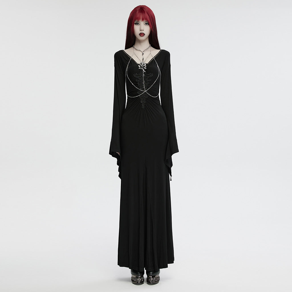 WS-725LHF Gothic Rose Chain Harness Necklace Elegant Body Accessories?-??Punk Rave Clothing