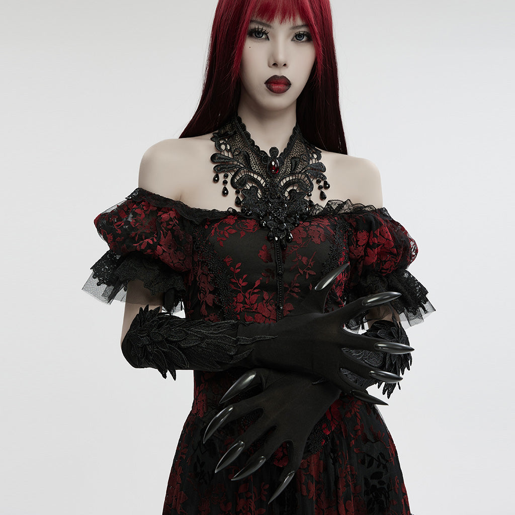 WS-726SSF Black Gothic Claw Gloves Spiked Design Gothic Accessories?-??Punk Rave Clothing
