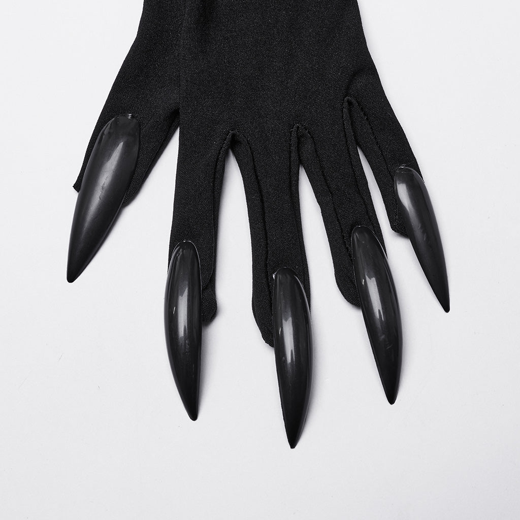 WS-726SSF Black Gothic Claw Gloves Spiked Design Gothic Accessories?-??Punk Rave Clothing